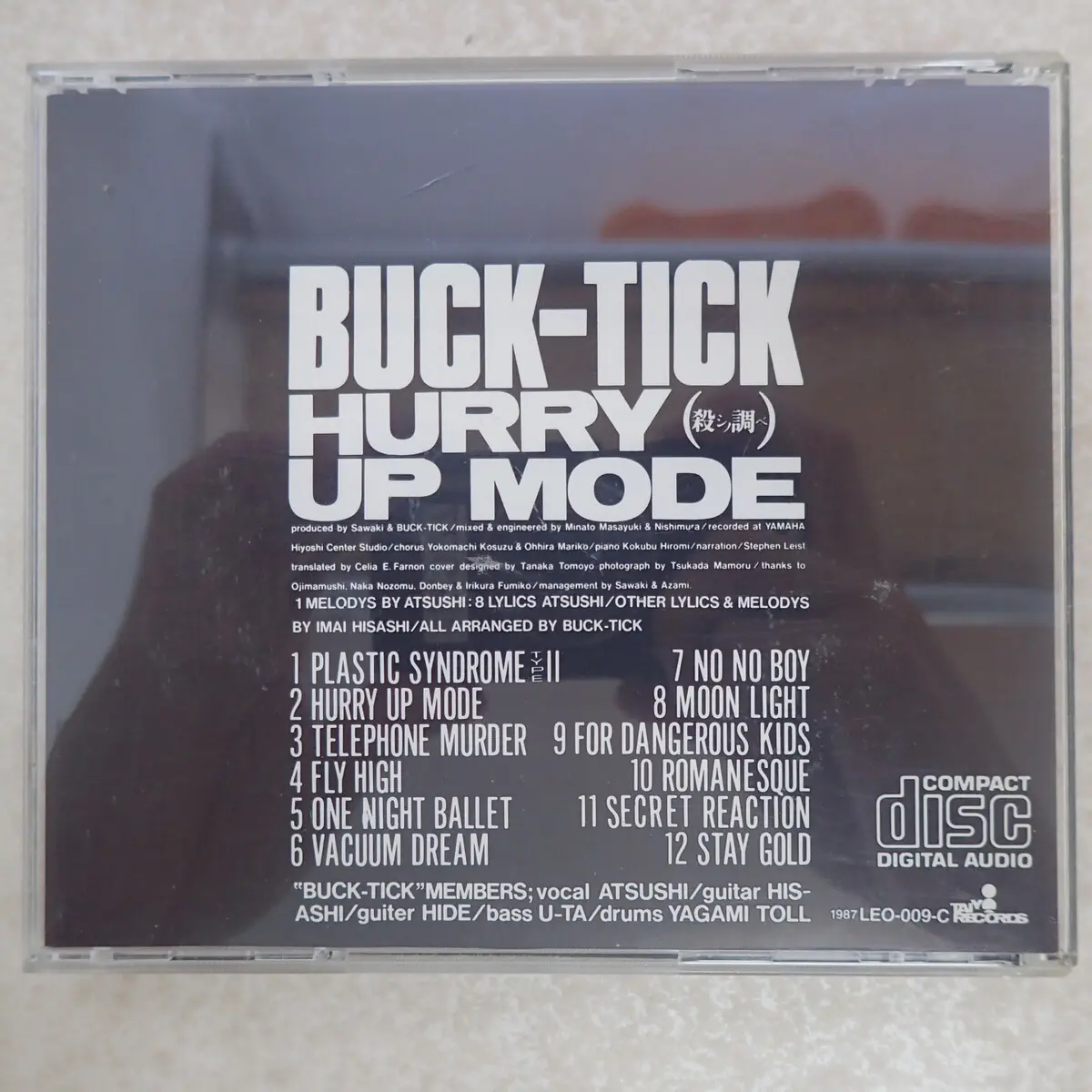 BUCK-TICK/CD「HURRY UP MODE」(太陽レコード)裏面