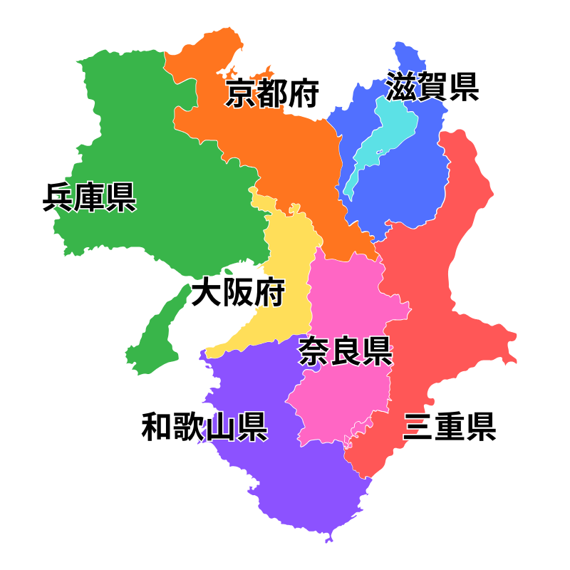 関西エリアマップ