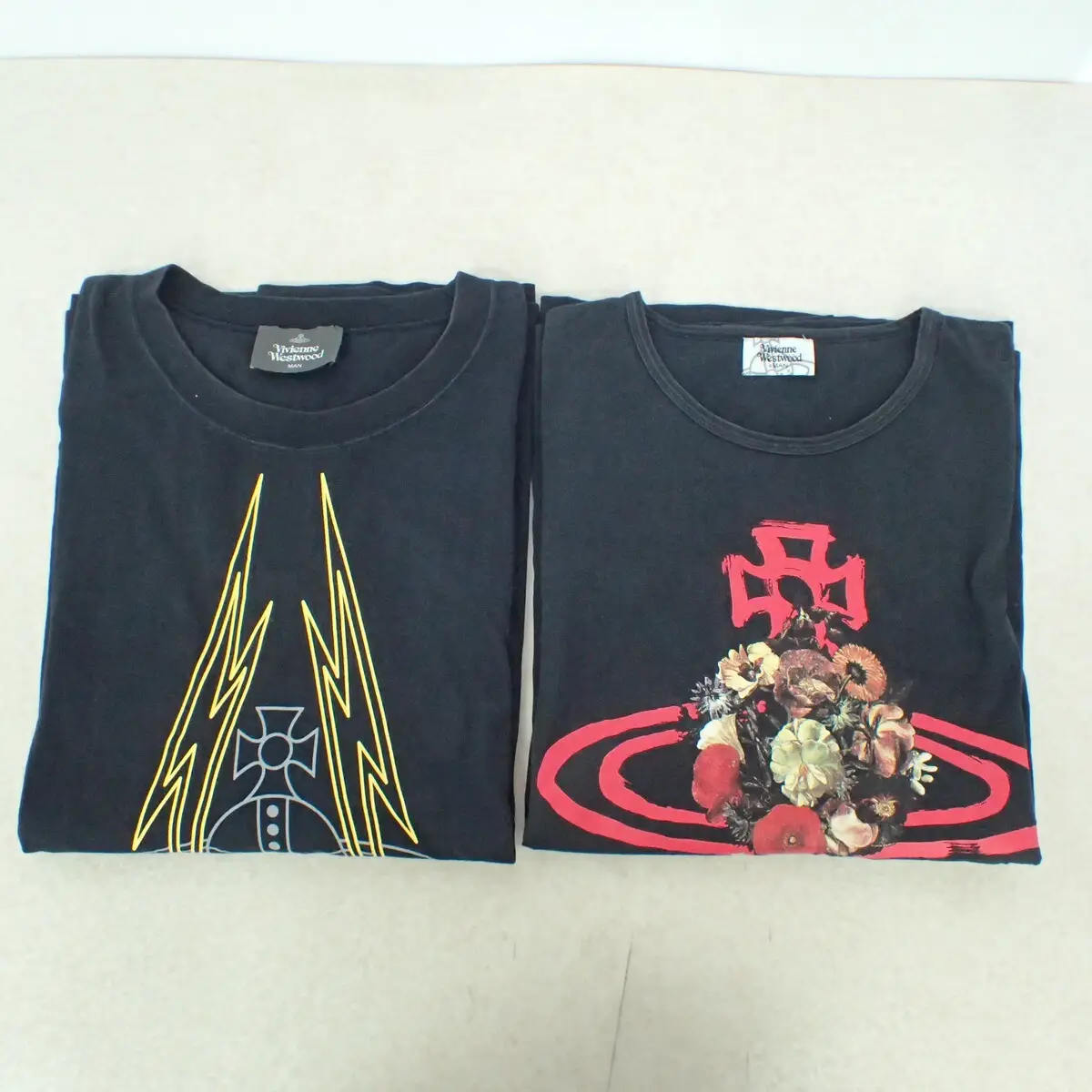 ヴィヴィアン・ウエストウッド Tシャツ 稲妻オーブ・フローラルオーブ