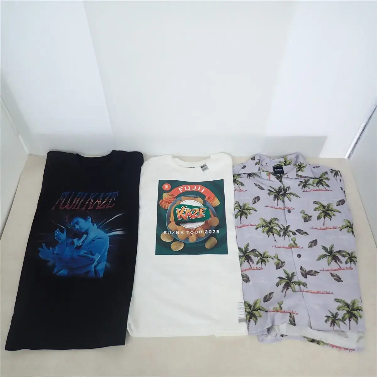 藤井風 2024年アジアーツアー台北限定Tシャツ、2025年公式オンライン ポテチTシャツ、2024年Feelin' Aloha アロハシャツ