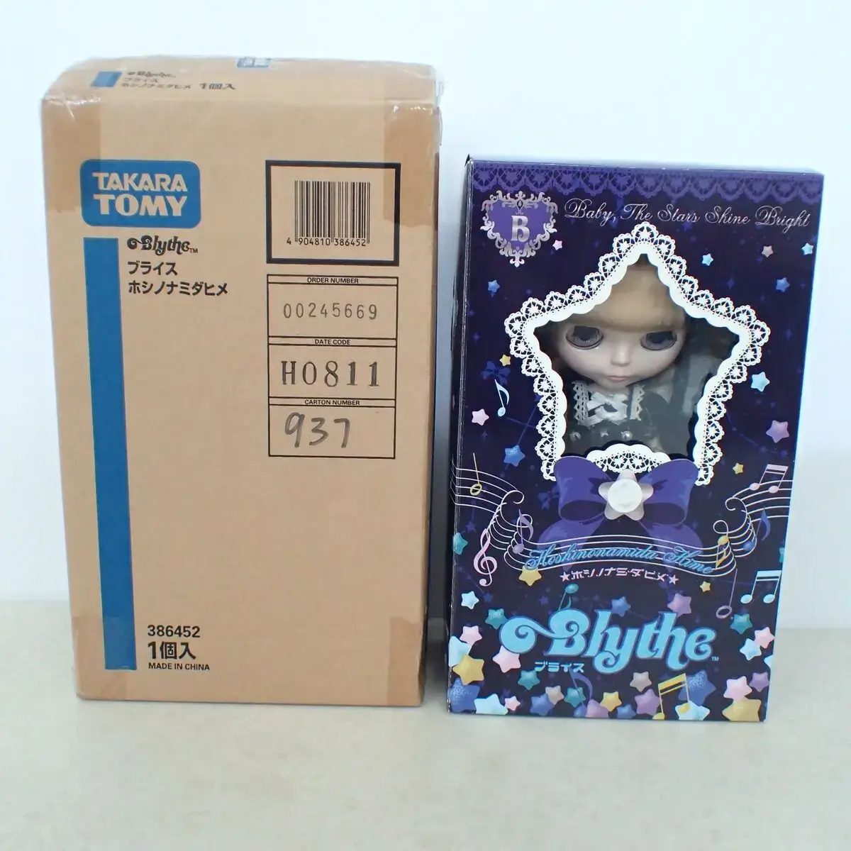 ネオブライス×BABY, THE STARS SHINE BRIGHTコラボ限定ドール「ホシノナミダヒメ」輸送箱・箱・本体